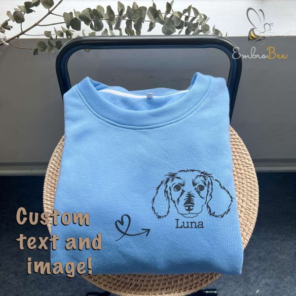 Pet Face Name Portraits Photo Hoodie – Custom Pet Lover Clothing