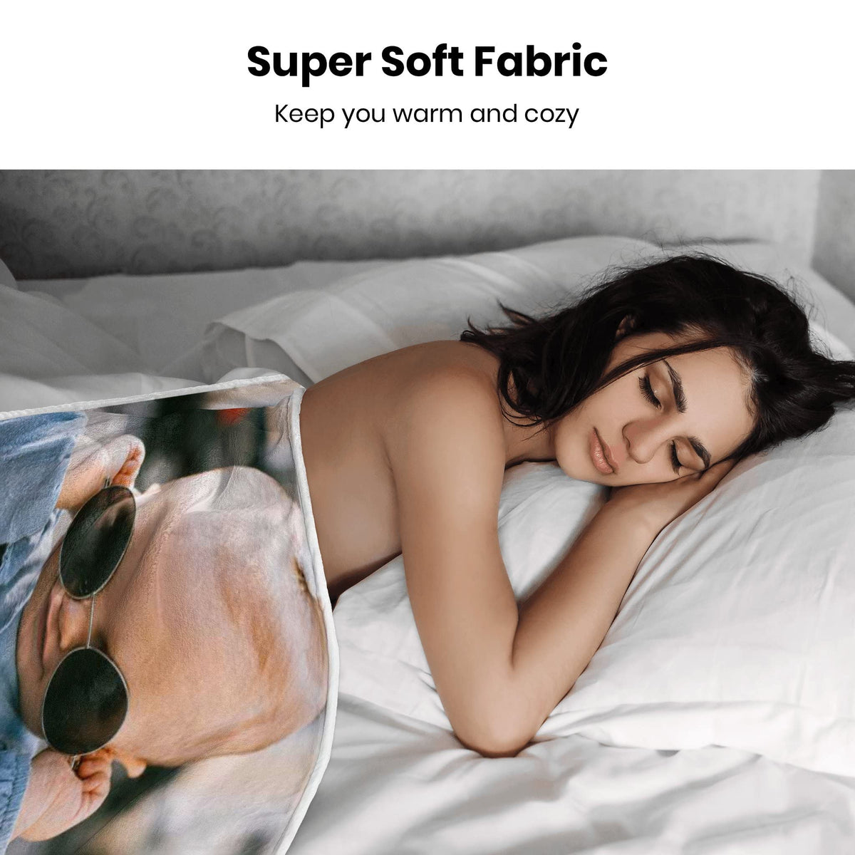 Custom Blanket with Photo, Funny Gifts for Boyfriend,Dad,Mom,Friends,New Year,Birthday