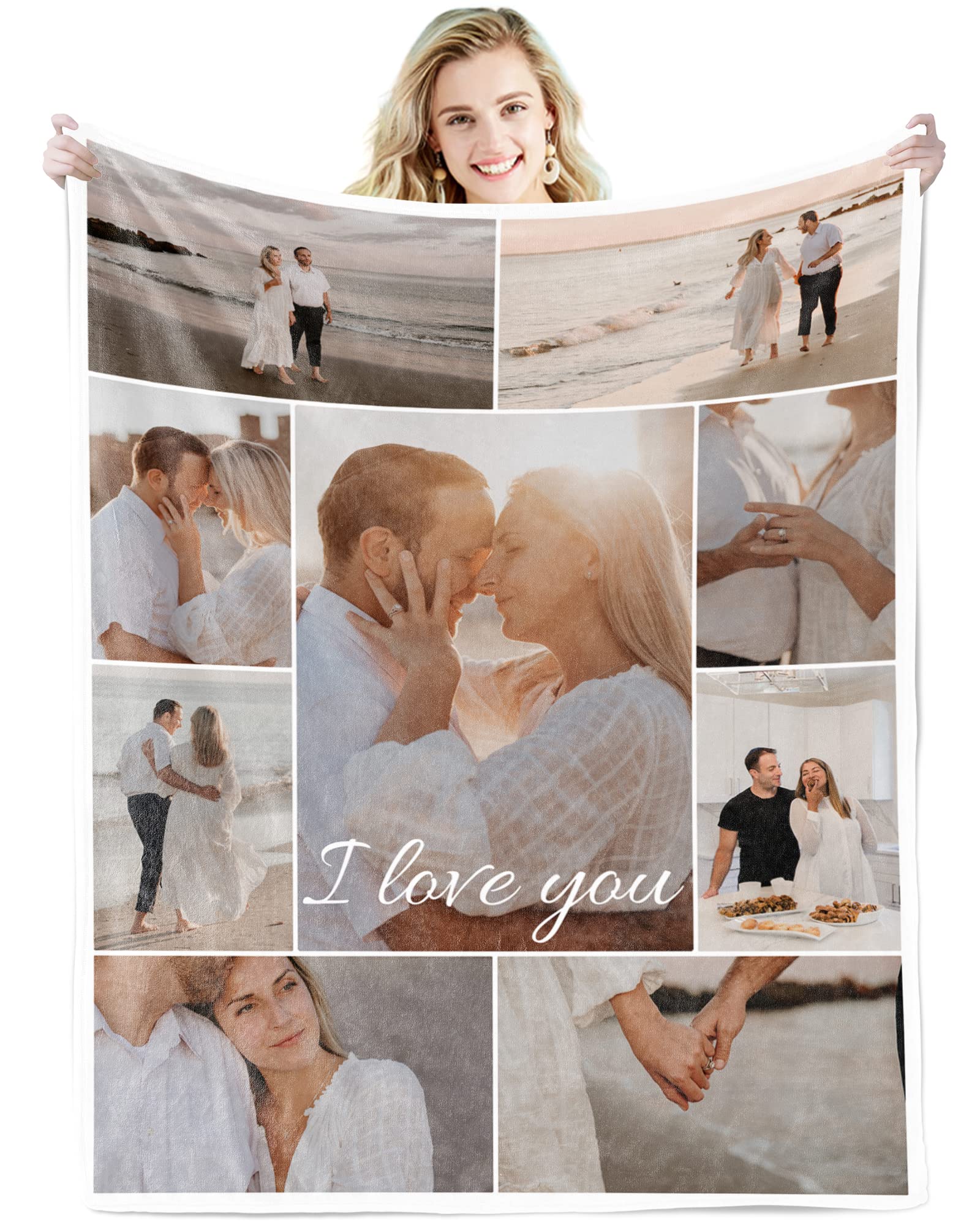 Custom Blanket with Photo, Funny Gifts for Boyfriend,Dad,Mom,Friends,New Year,Birthday