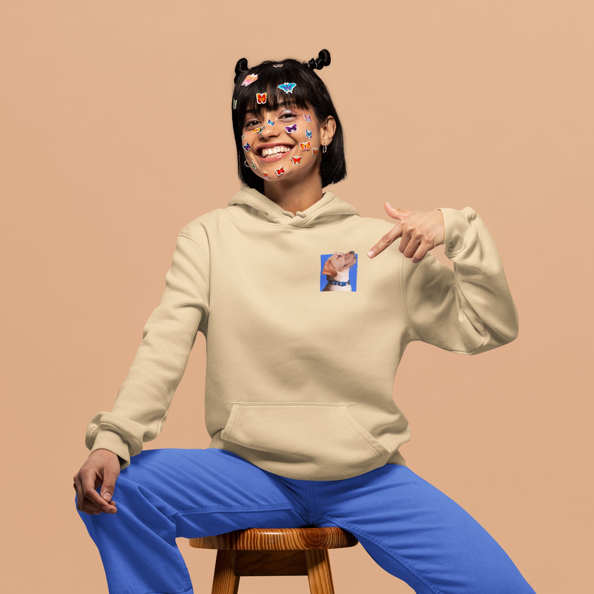 Custom Cat Portrait Sweatshirt Personalized Pet Sweatshirt Perfect for Cat Lovers Heavy Blend Unisex Hoodie Handmade Cat Mom