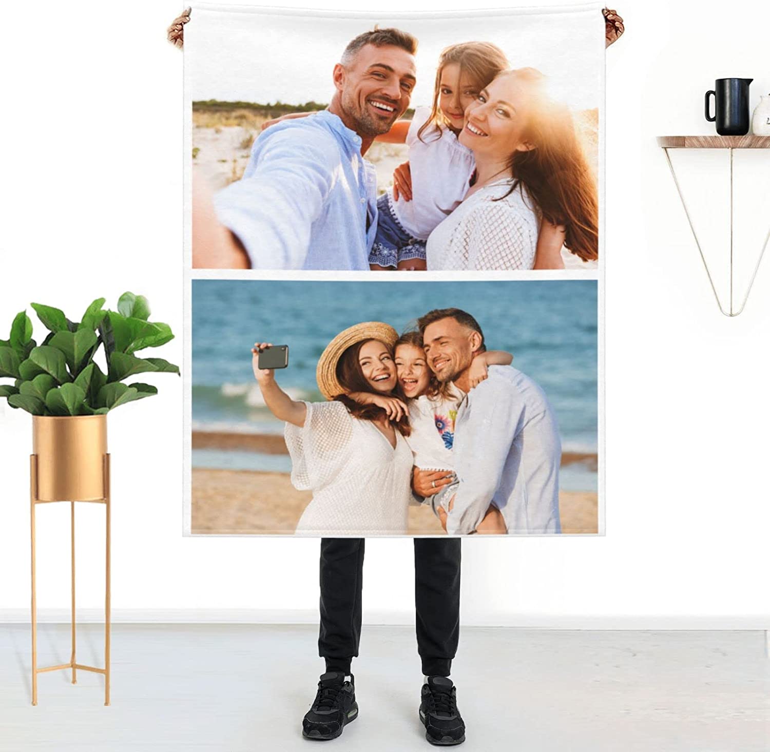 Custom Blanket With Photo Personalized Bedding Throw Blankets For Family Birthday Wedding Gift