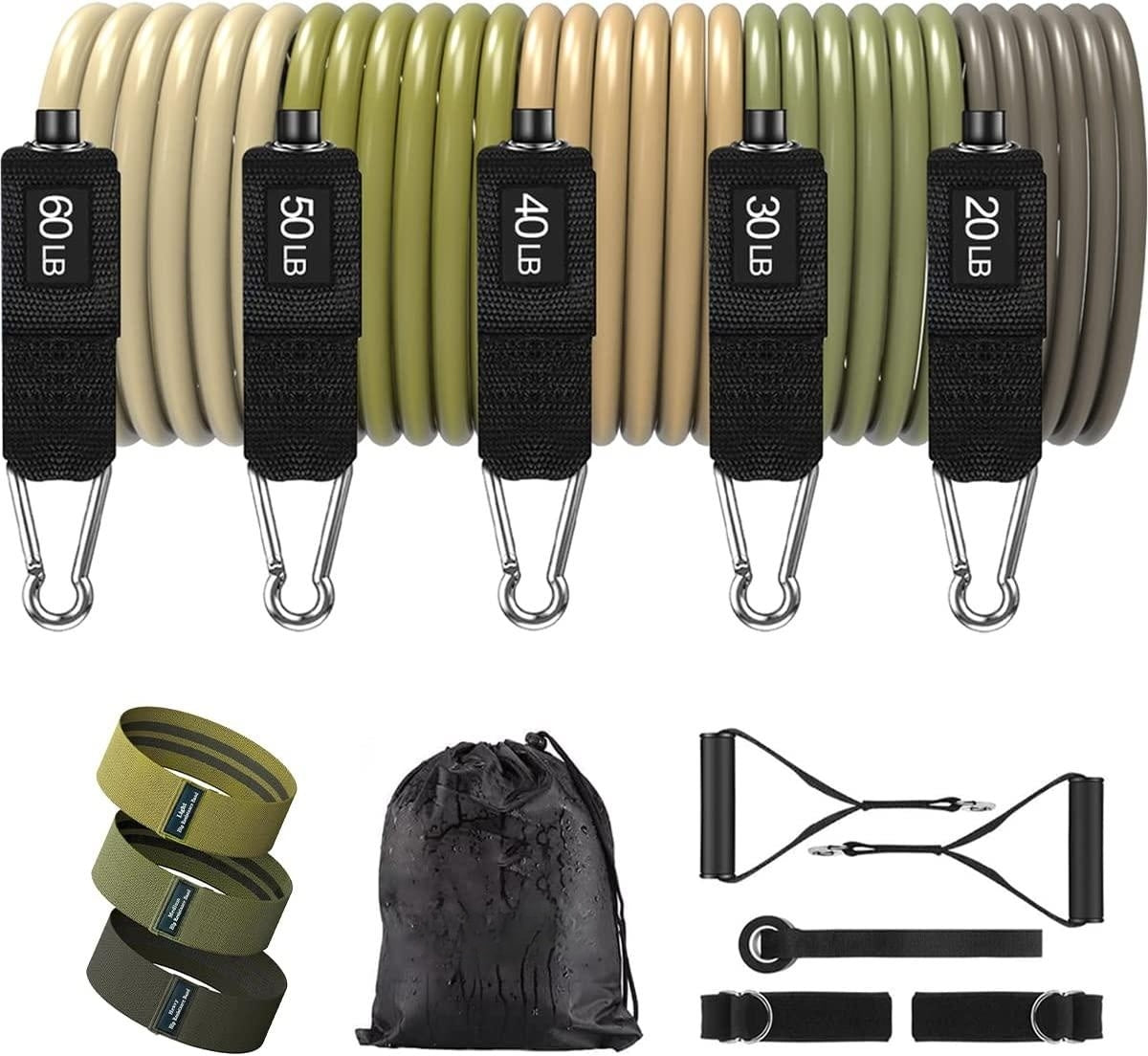 Resistance band set with handle for fitness - suitable for men and women