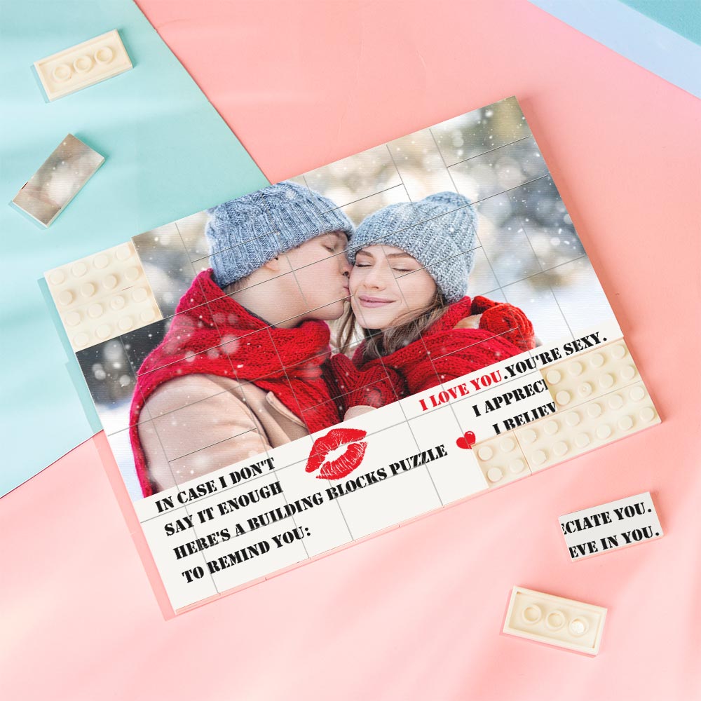 Custom Building Block Puzzle Photo Bricks Gifts for Girlfriend I'm Proud of You