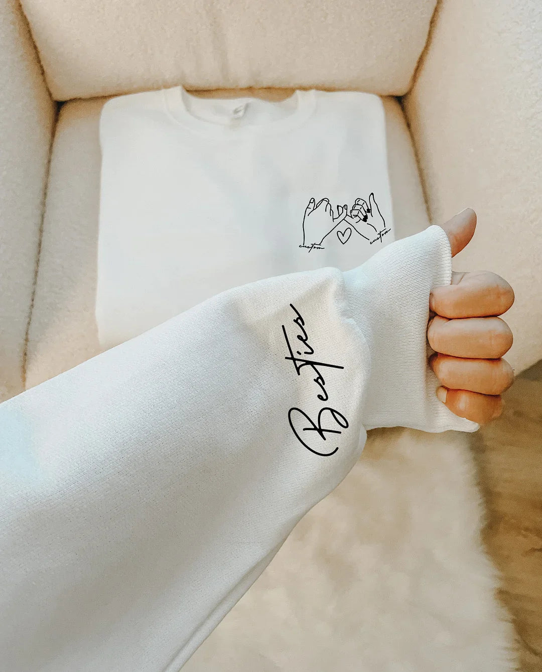 Custom Besties Sweatshirt, Custom Best Friend Gift, Girl's Personalized Besties Shirt, BFF Gifts For Women, Best Friend Birthday Gift