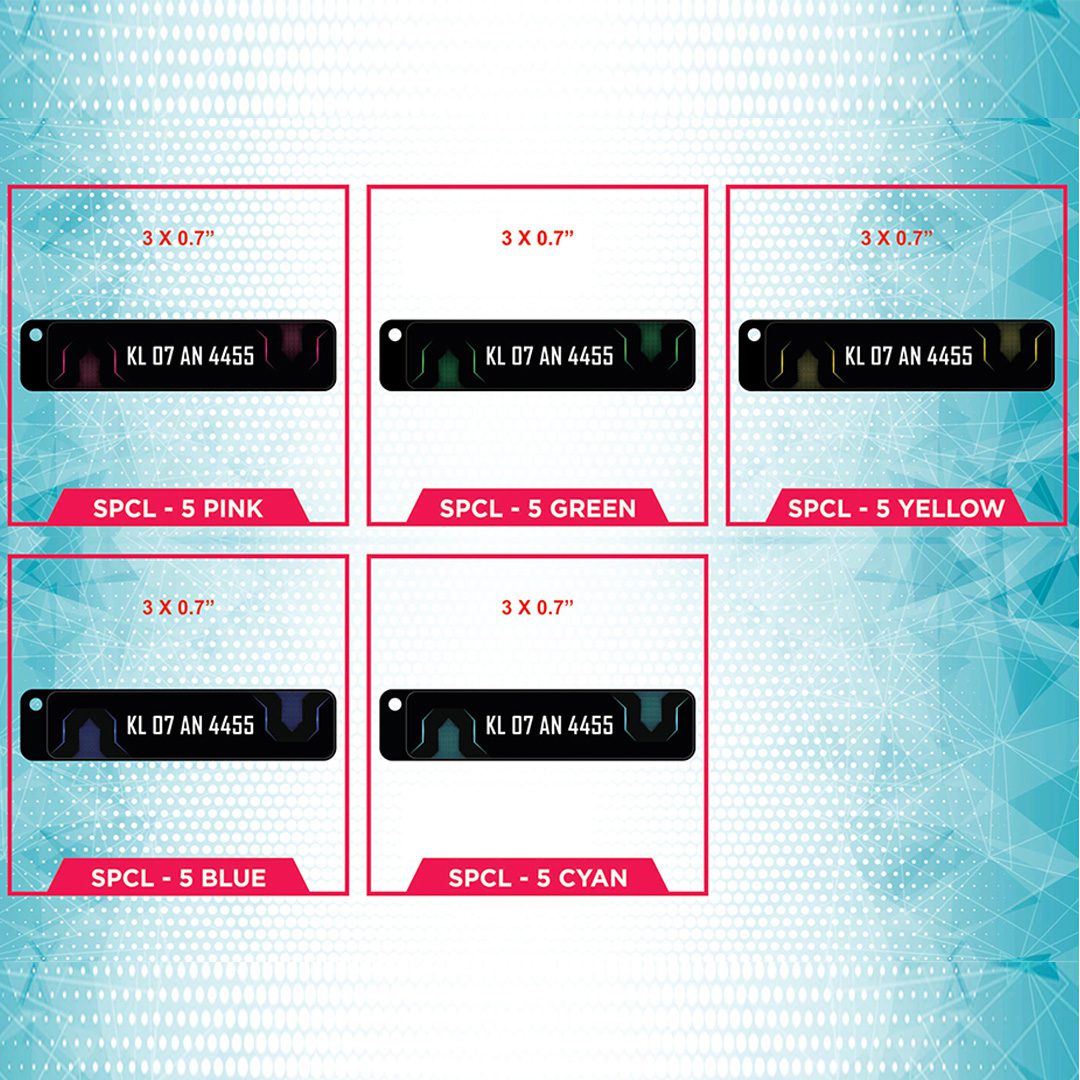 STYLISH GEL RECTANGULAR NUMBER PLATE KEYCHAIN