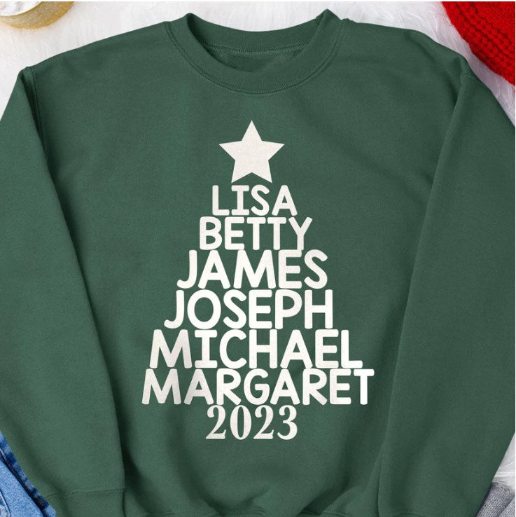 Our Family Christmas Tree 2023 - Personalized SweatShirt