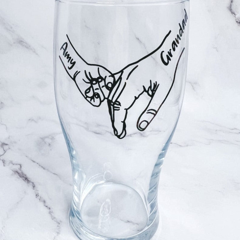 Fathers day personalised beer glass