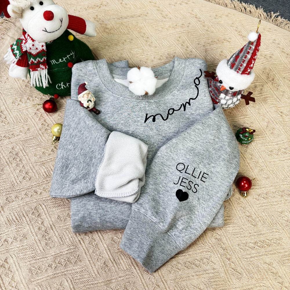 Klamay™ Plus Velvet Style-Custom Collar Mama Sweatshirt/Hoodie