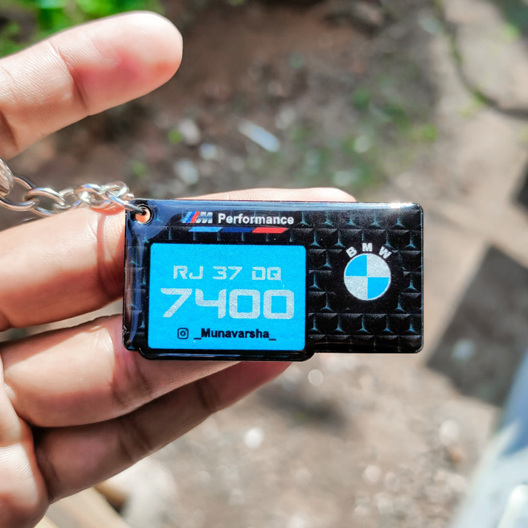 CUSTOM STYLISH GEL NUMBER PLATE KEYCHAIN