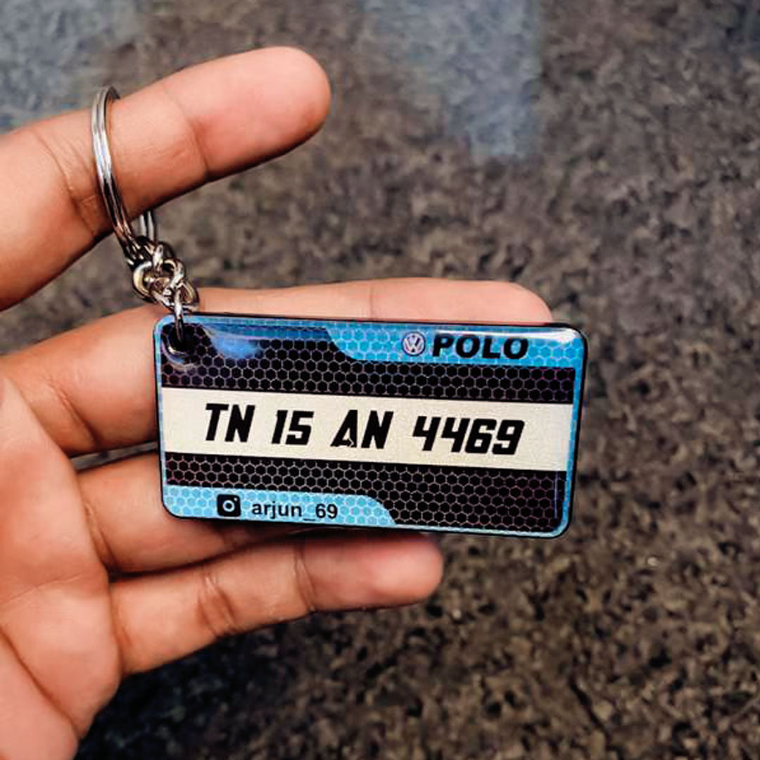 CARBON GEL NUMBER PLATE KEYCHAIN