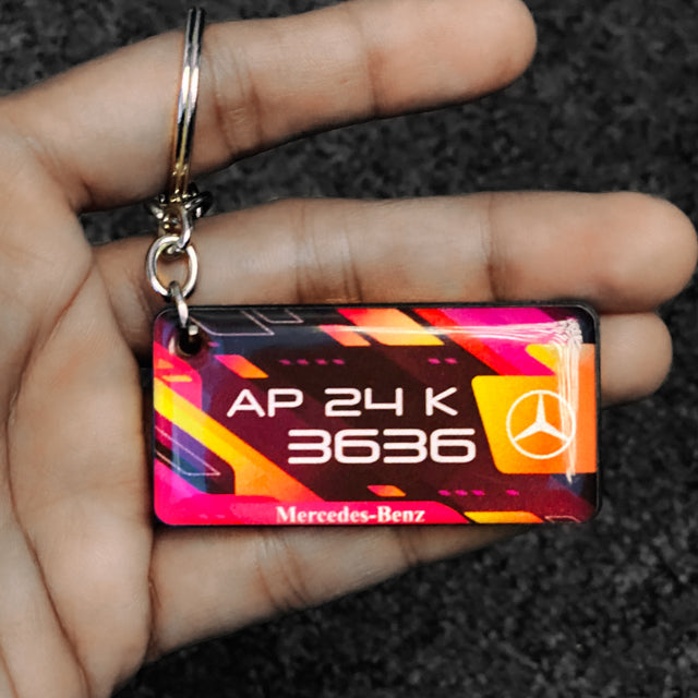 FIRE STREAK GEL NUMBER PLATE KEYCHAIN
