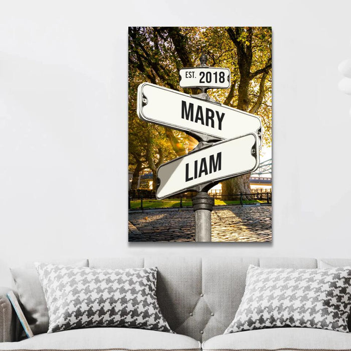 💞Personalized Canvas Vintage Street Sign For Couples