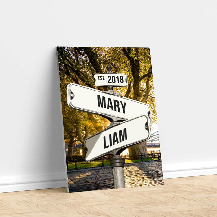 💞Personalized Canvas Vintage Street Sign For Couples