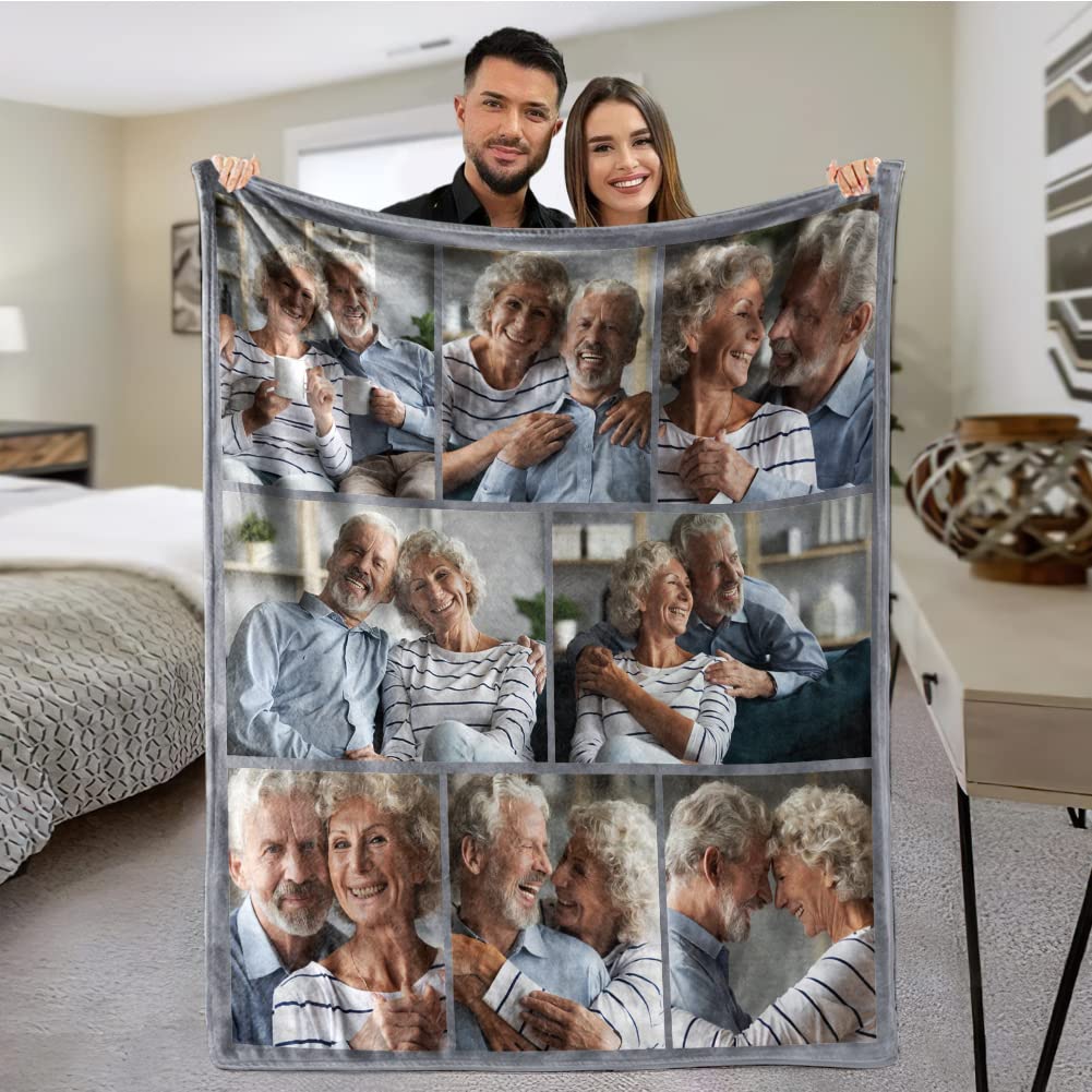 Custom Blanket with Photo, Funny Gifts for Boyfriend,Dad,Mom,Friends,New Year,Birthday
