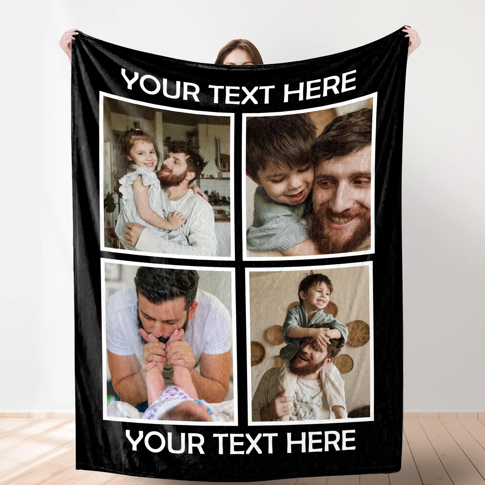 Custom Blanket with Photo, Funny Gifts for Boyfriend,Dad,Mom,Friends,New Year,Birthday
