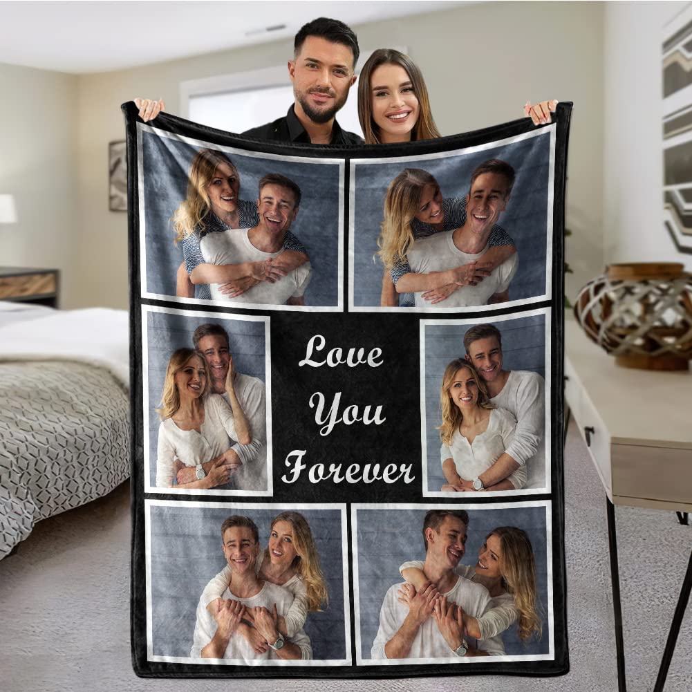 Custom Blanket with Photo, Funny Gifts for Boyfriend,Dad,Mom,Friends,New Year,Birthday