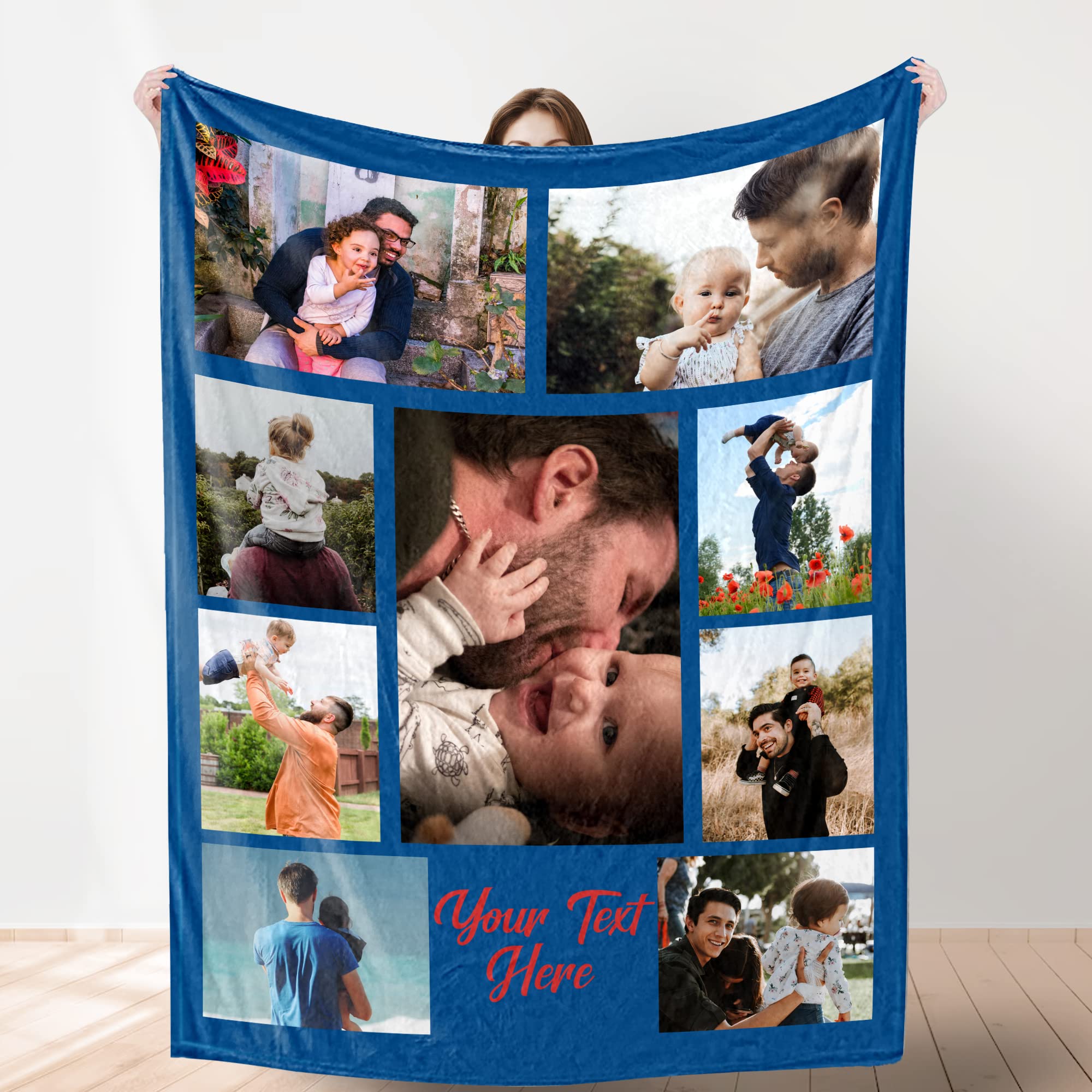 Custom Blanket with Photo, Funny Gifts for Boyfriend,Dad,Mom,Friends,New Year,Birthday