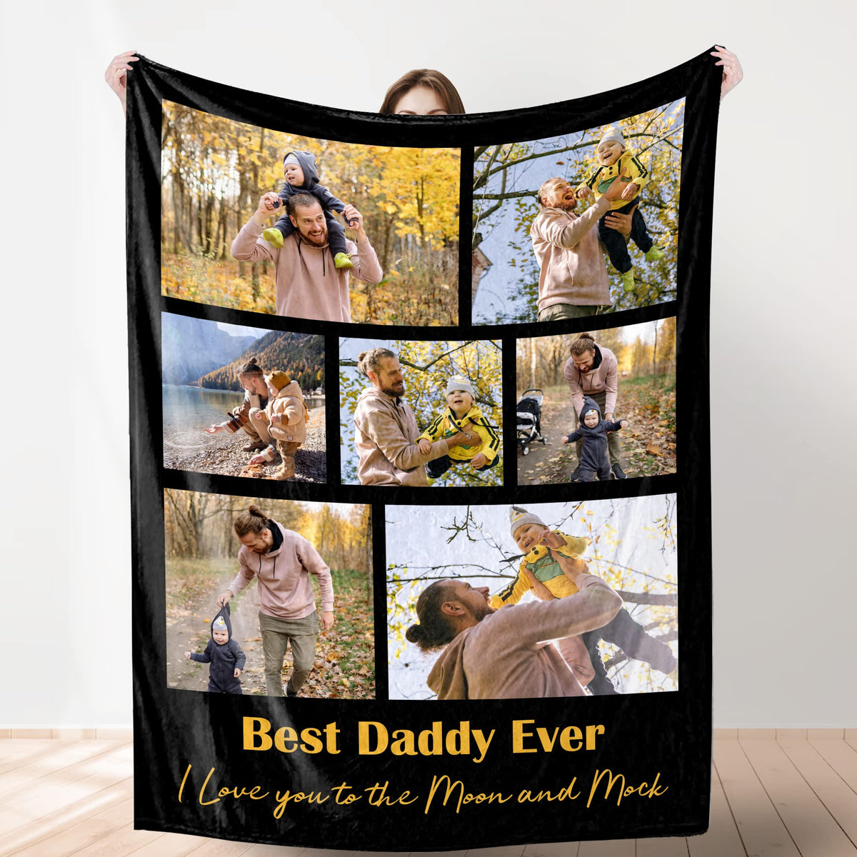 Custom Blanket with Photo, Funny Gifts for Boyfriend,Dad,Mom,Friends,New Year,Birthday
