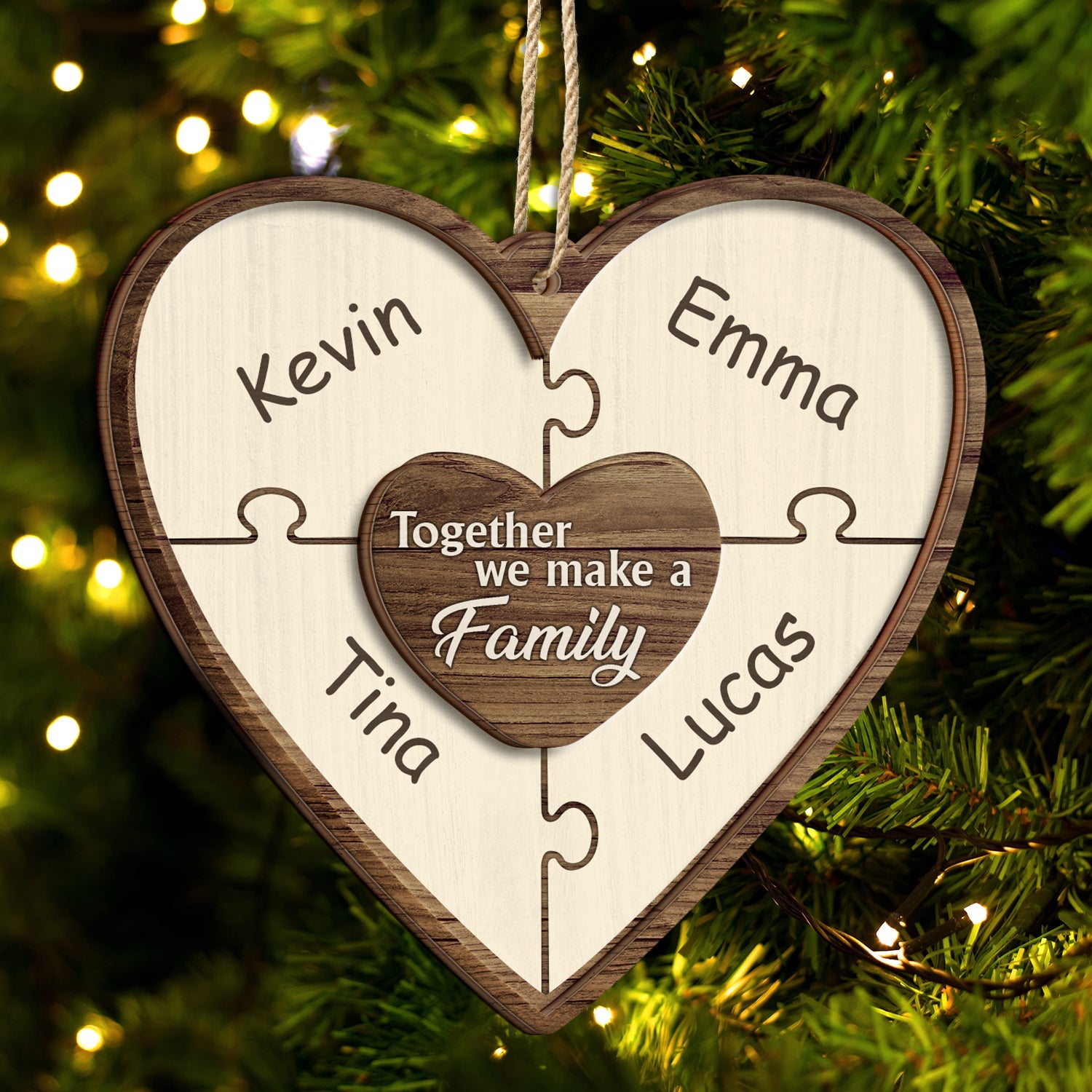Christmas Puzzle Together We Make A Family - Personalized Gift For Family