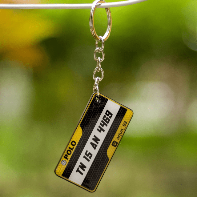 CARBON GEL NUMBER PLATE KEYCHAIN