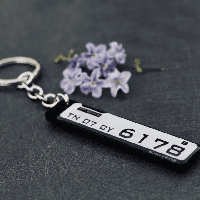NUMBER/ NAME PLATE KEYCHAIN FOR CAR/BIKE