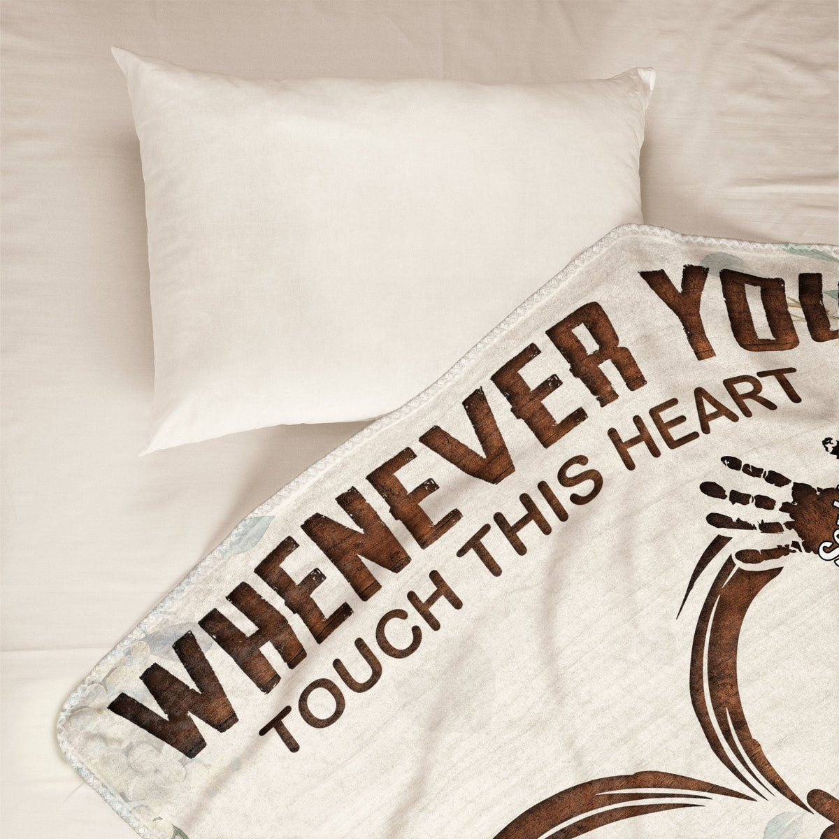 💖For Dad Blanket👨Whenever You Touch This Heart Papa, Grandpa - Personalized Blanket -For Dad, Grandpa, Husband
