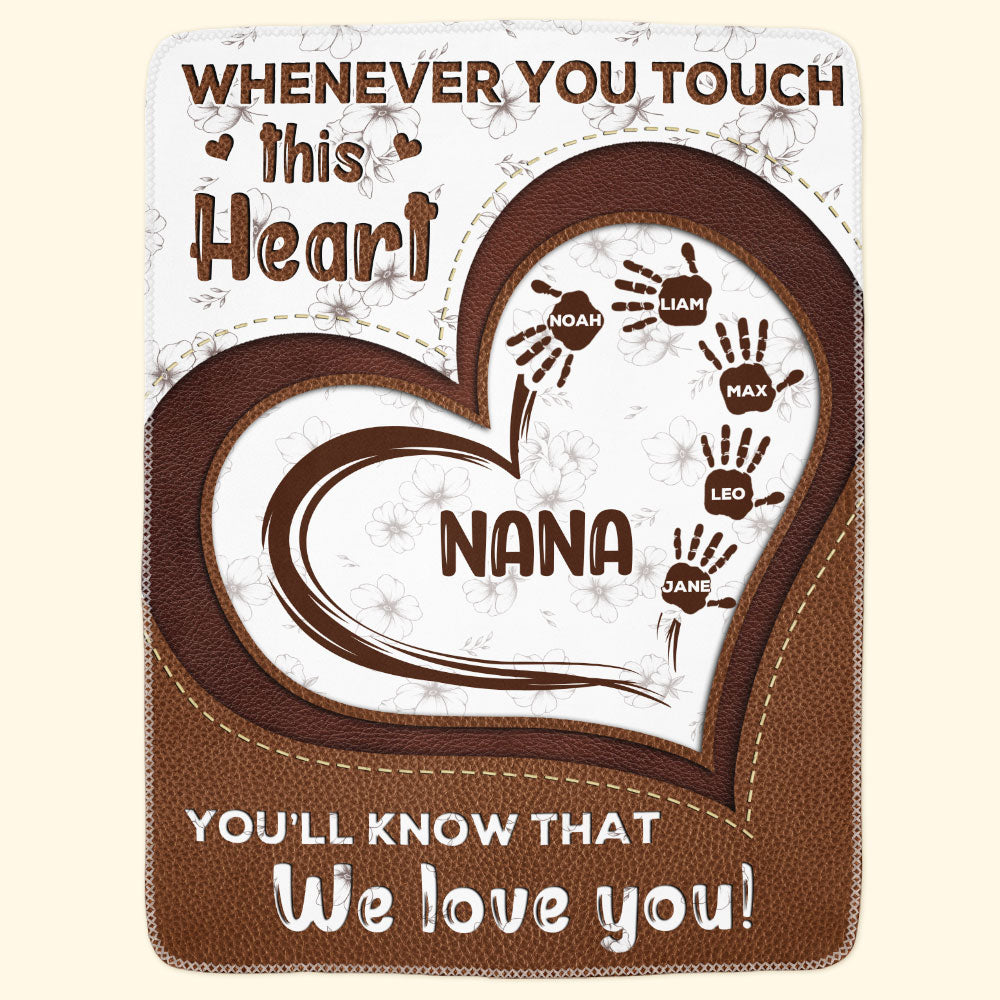 💖For Mom Blanket👩Whenever You Touch This Heart - Personalized Blanket