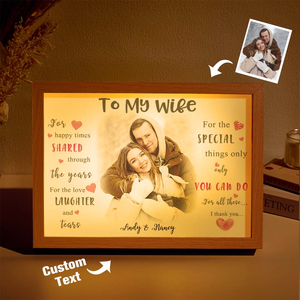 Custom Photo Lamp Personalized Light Valentine's Gifts for Her To My Wife