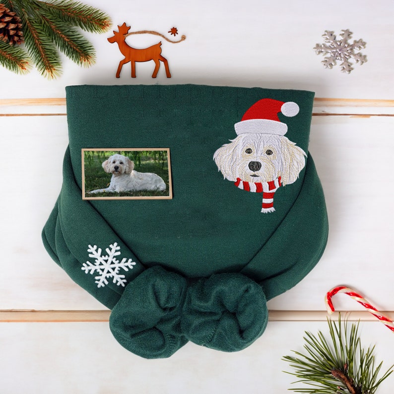 Dog Christmas Embroidered Sweatshirt,Christmas Gifts for Dog Lovers,Merry Dogmas