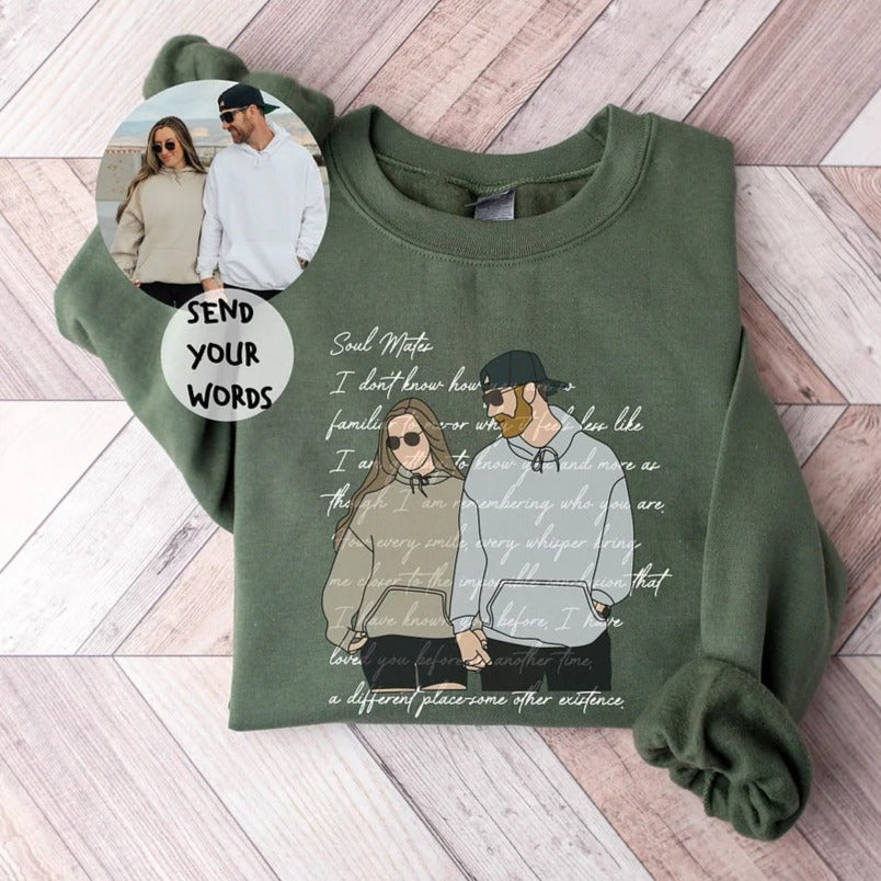 Confession Letter Custom Portrait Hoodie Couple Sweatshirt