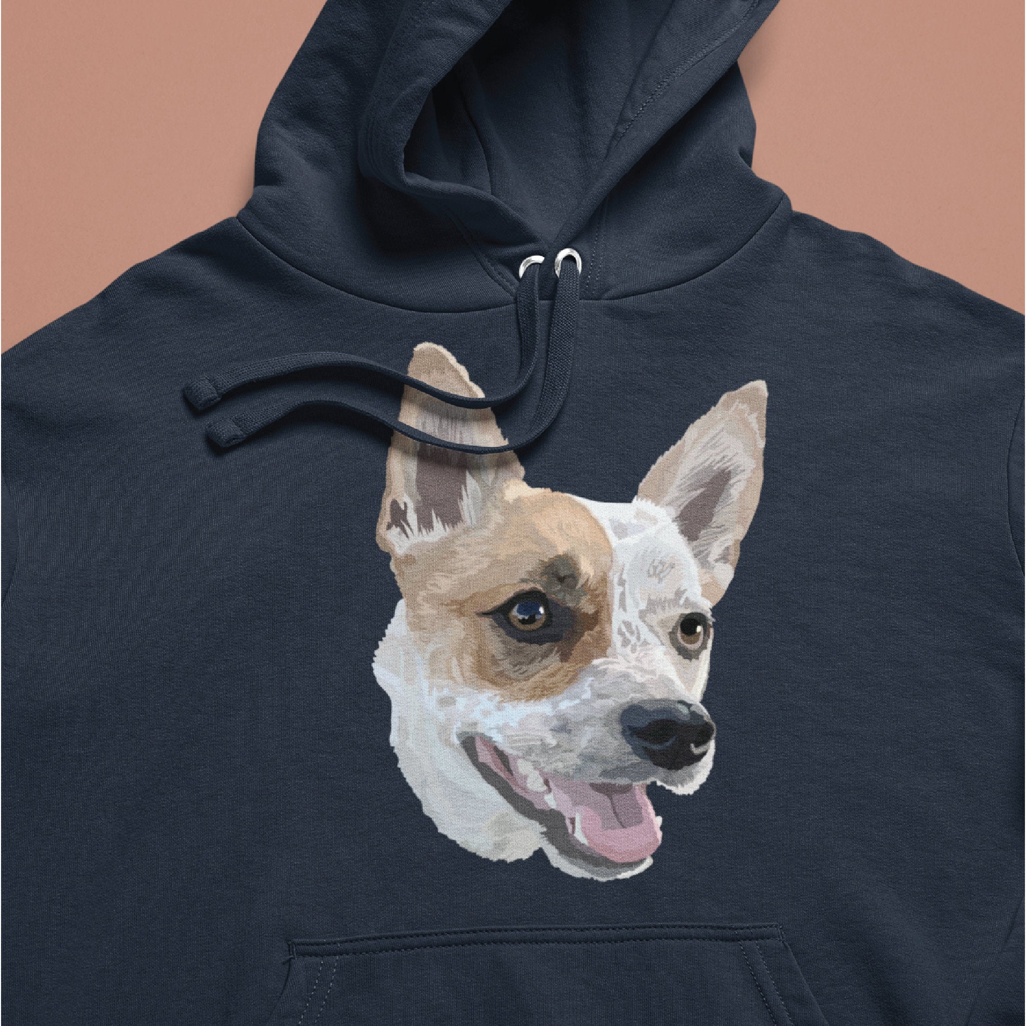 Custom Pet Photo Hoodie Comfortable Cozy Sports Jumper with Front Pocket Unisex Personalized Dog Cat Rabbit Portrait Pet Owner Gift Idea