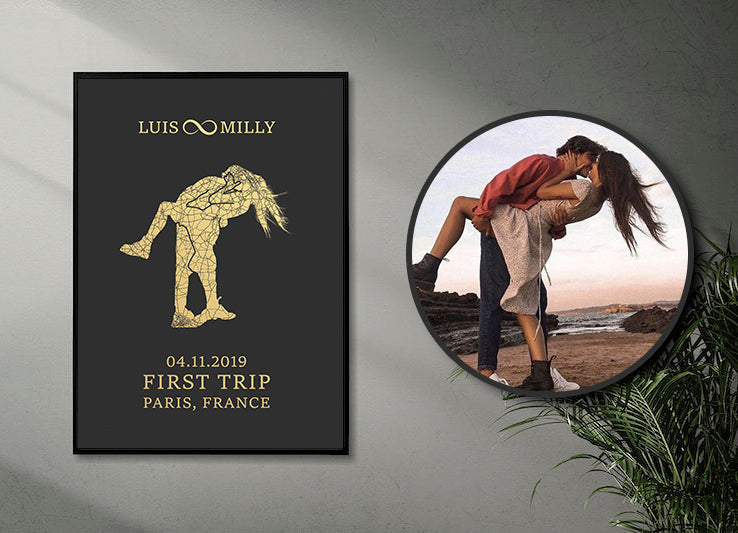 CUSTOM ART / COUPLE MAP DESIGN - For Valentine's Day Gift