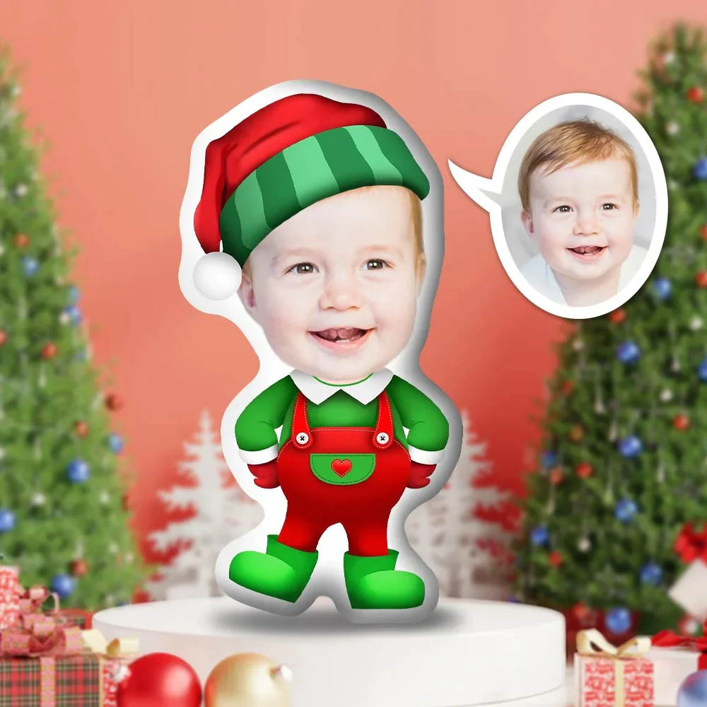 Custom Christmas Pillow Face Body X-Mas Straps Baby Personalized Photo Pillow Gift Pillow Toy Throw Pillow MiniMe Pillow Dolls and Toys