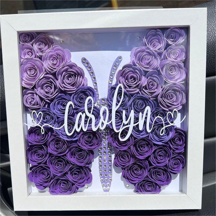 Valentine's Day |Butterfly Flower Box | Shadow Box | Butterfly Rose Box | Paper Flower Shadow Box