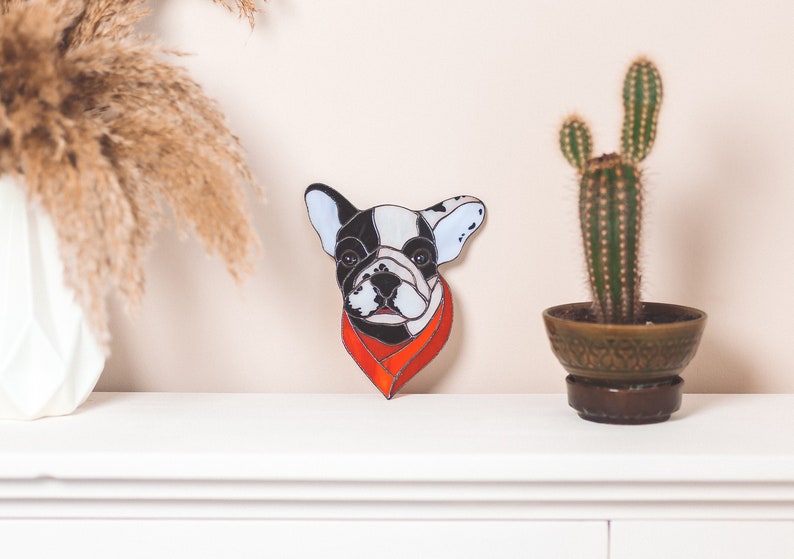 Dog suncatcher Stained glass window hanging Dog lover gift