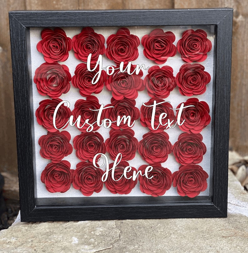 Roses Shadow Box, Personalized Gifts For Valentine's Day Gift