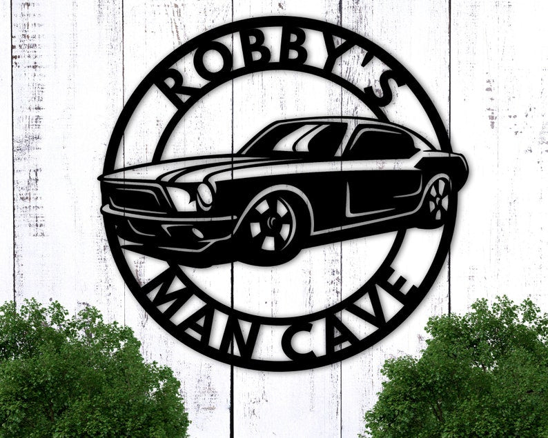 Personalized Metal Car Sign, Car Signs for Garage, Car Name Sign, Muscle Car, Garage Metal Sign, Man Cave Sign, Mechanic Gifts, Work Shop
