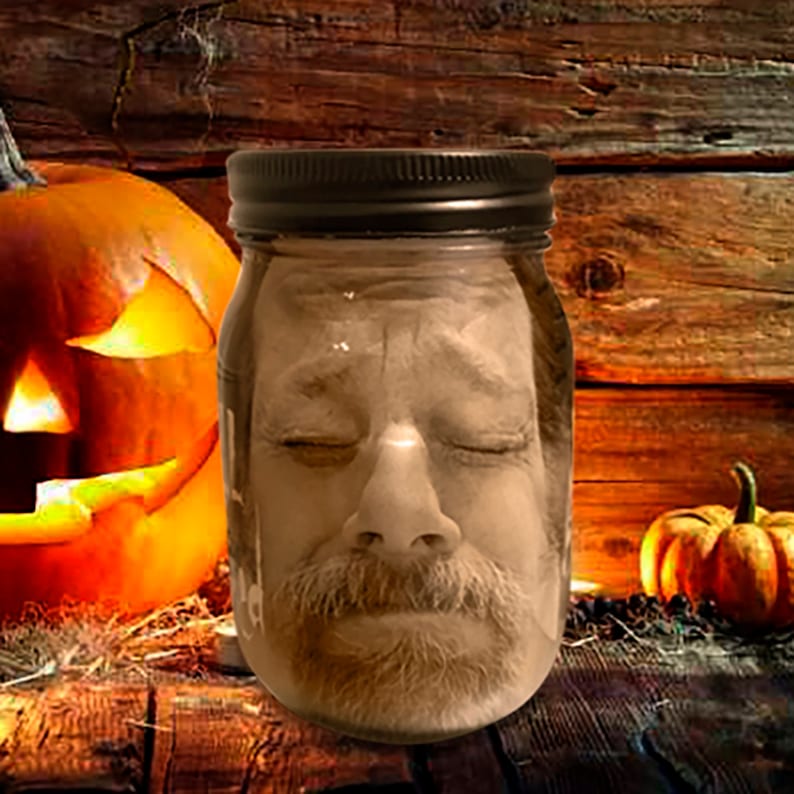 Halloween Decoration YOUR FACE in jar, Scary Halloween Décor