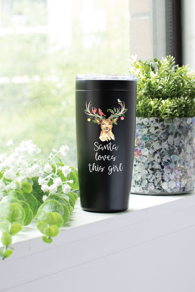 Santa Loves This Girl tumbler, Christmas Gift for Her