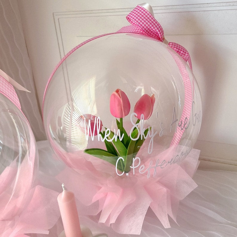 Balloon Flower Bouquet, Tulip Flower balloon, Mother's day,Special Gift, anniversary gift, Personalized Flower Balloon, lettering balloon