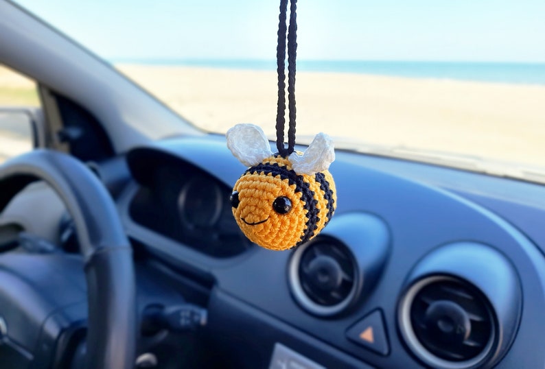 BUMBLEBEE Car Accessories For Women, Car Decor, Car Charm, Rear View Mirror, Car Hanging Accessory, Spring Decor, Car Ornament