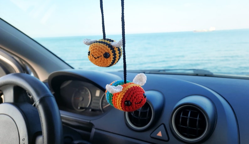 BUMBLEBEE Car Accessories For Women, Car Decor, Car Charm, Rear View Mirror, Car Hanging Accessory, Spring Decor, Car Ornament