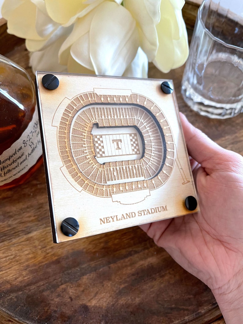 Neyland Stadium Layered Coaster, 3D Wood Coaster, Sports Gift, Football Gift, Home Bar, Custom Gift, Personalized Sports Gift