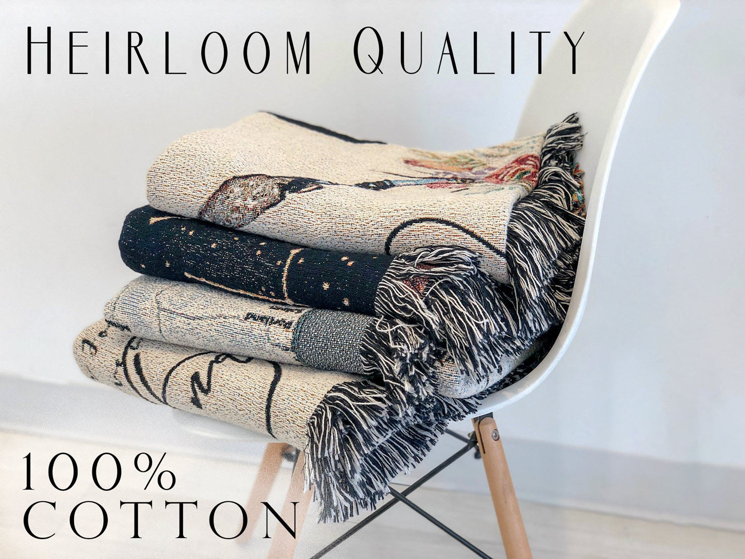 Cotton Woven Blanket Custom Heart Map Personalized Blanket Memorial Day Gift