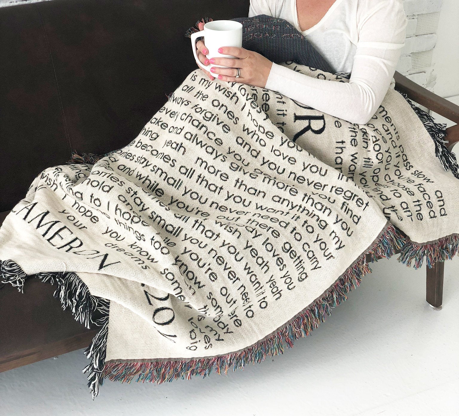 Cotton Anniversary gift for Him, wedding vows throw blanket, anniversary gift for wife