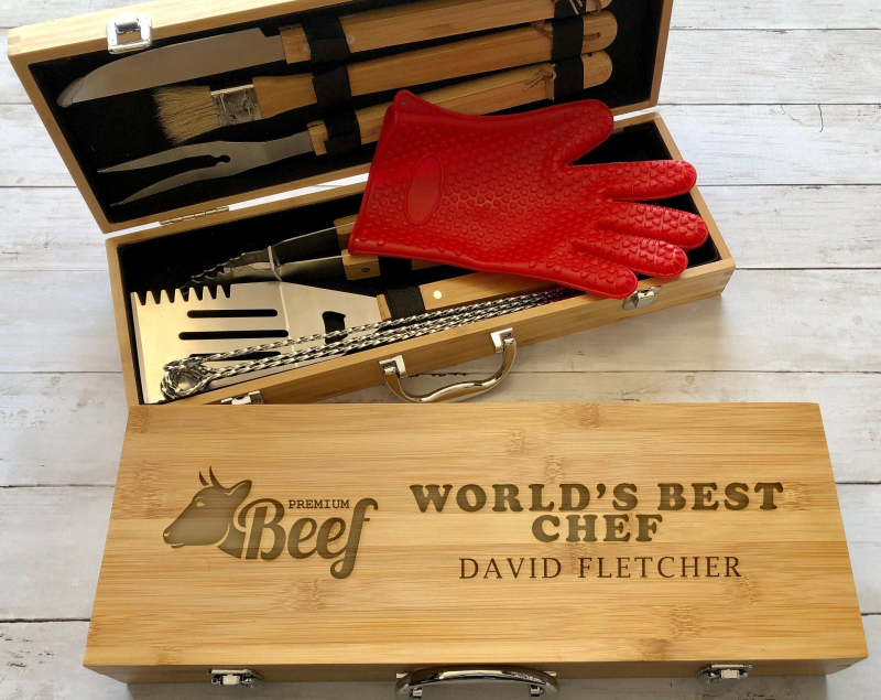 Personalized 10pcs Grill Master BBQ Set For Dad