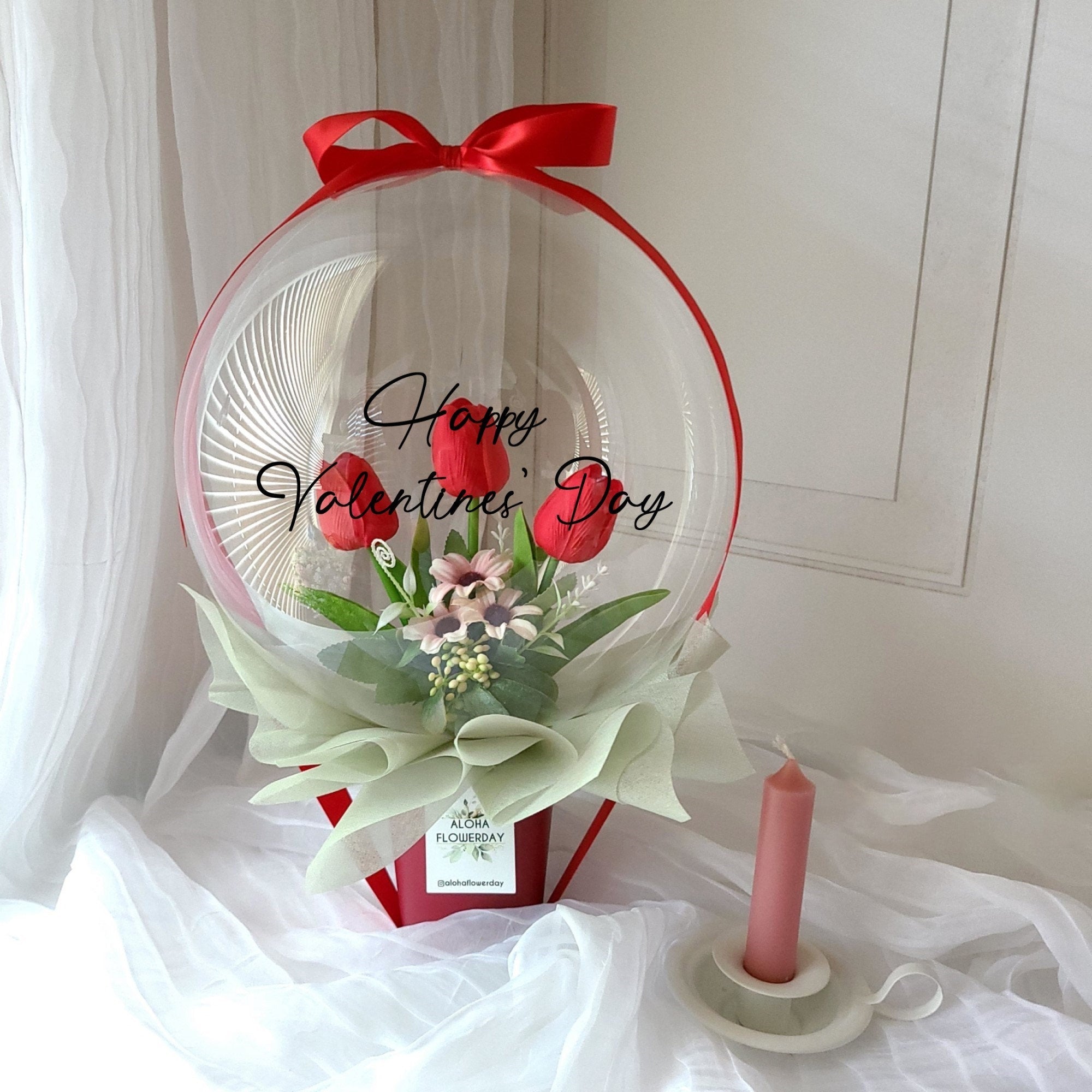Red Tulip Flower Balloon / Mother's Day, Special Gift, anniversary, Mothers Day, Graduation, Birthday, Congratulations, Personalized