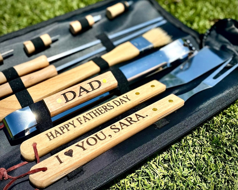 Personalized 10pcs Grill Master BBQ Set For Dad