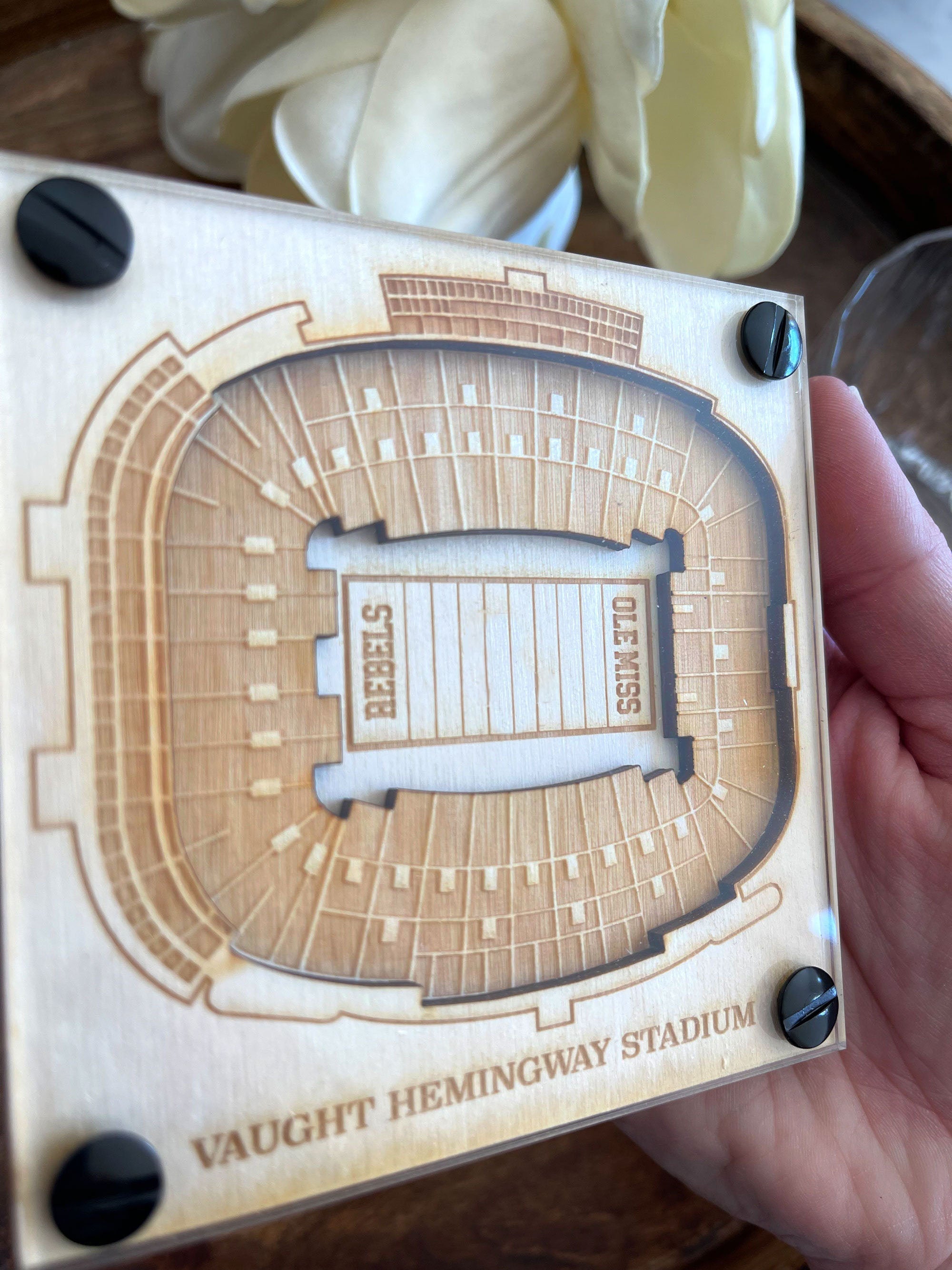 Ohio State University Layered Coaster, 3D Wood Coaster, Sports Coaster, Sports Gift, Football, Man Cave, Gift for Him, Sports Fan
