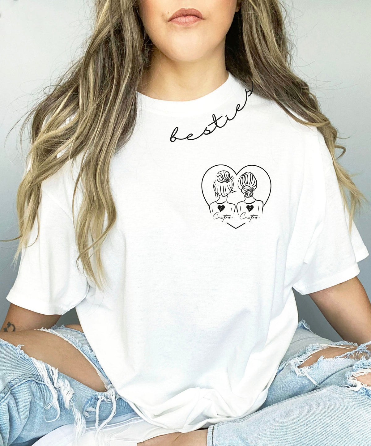 Custom Besties Shirt, Custom Best Friend Gift, Girls Personalized Besties Shirt, BFF Gifts For Women, Best Friend Birthday Gift